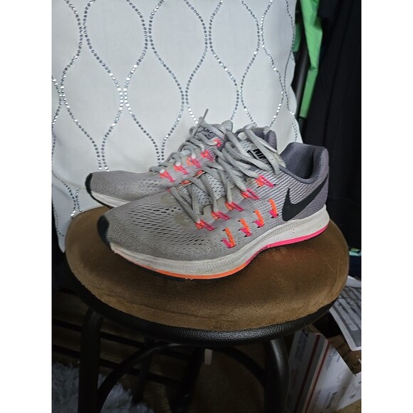 Nike Zoom Pegasus 33 Running Shoes Women Size 7 US Athletic Grey 831356-006 - Picture 8 of 11